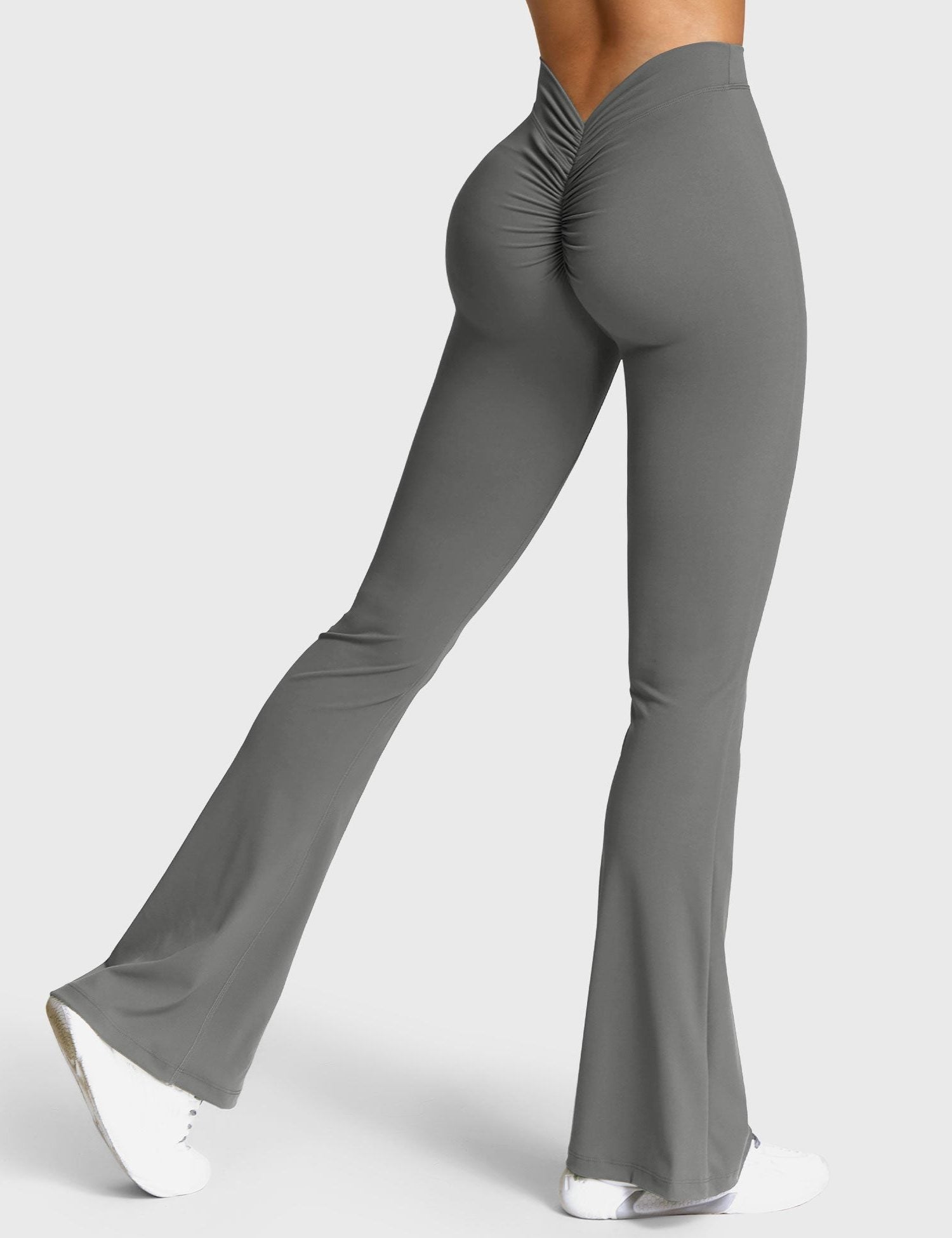 Ruched V-Neck Flared Leggings for Women - View 62