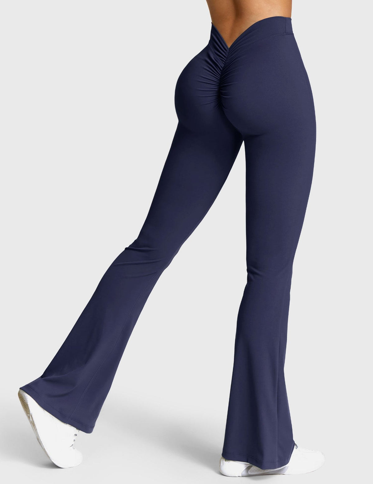 Ruched V-Neck Flared Leggings for Women - View 63
