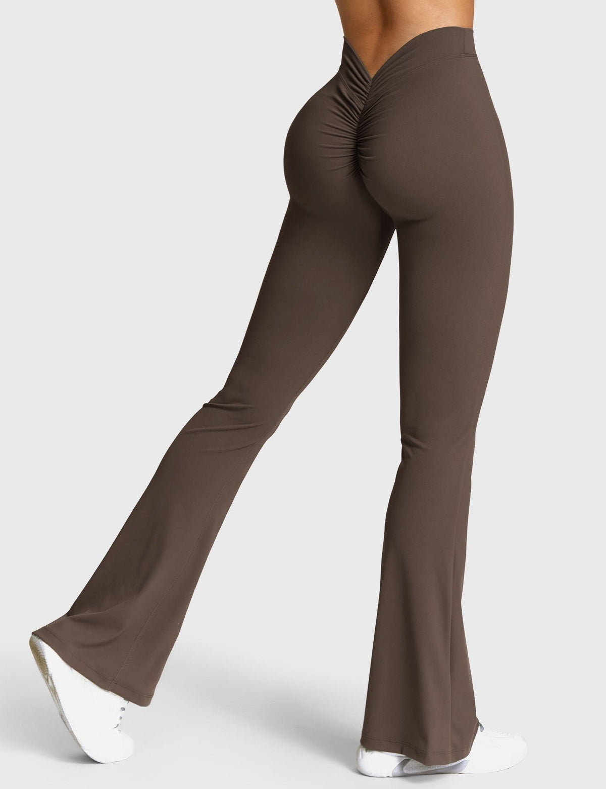 Ruched V-Neck Flared Leggings for Women - View 64