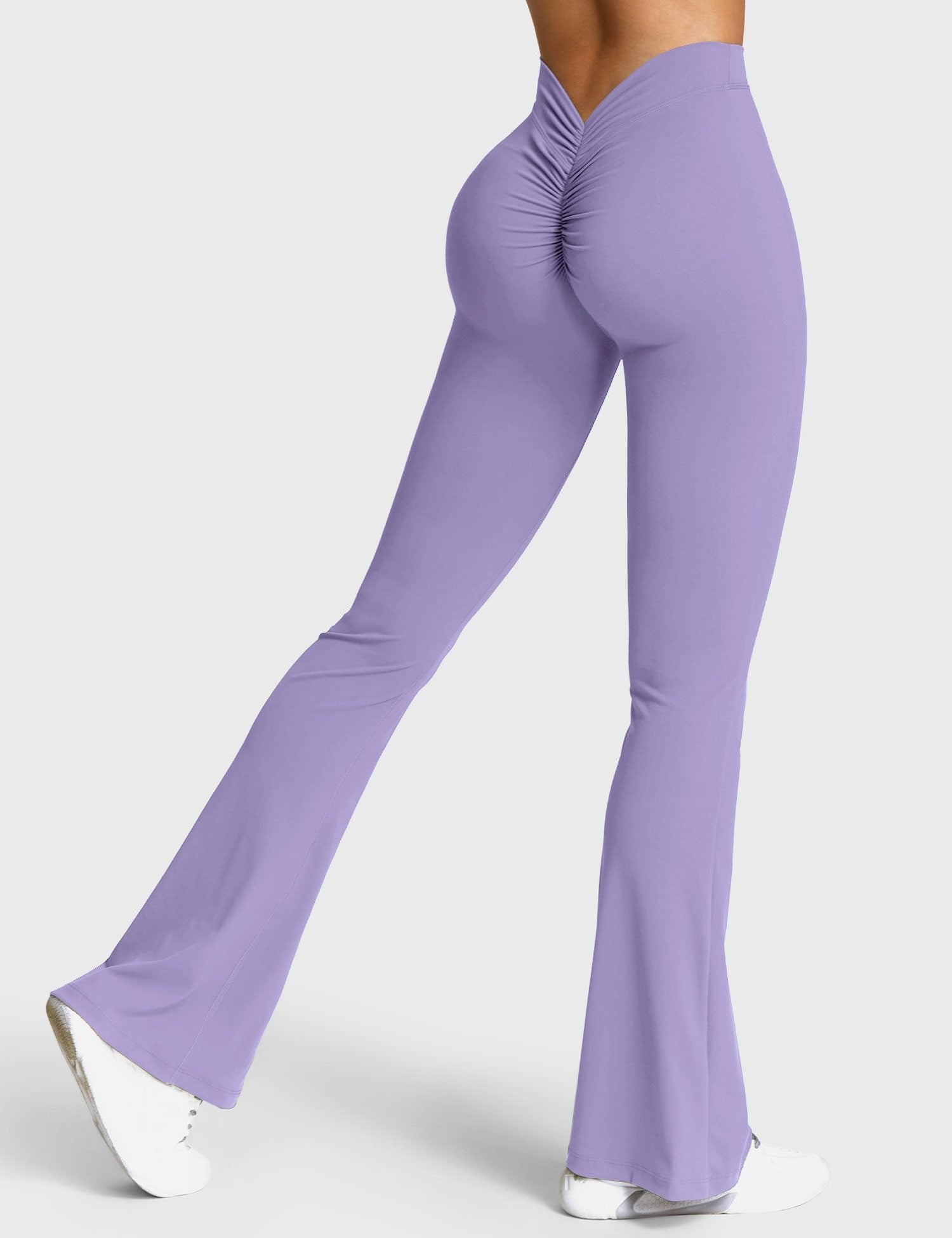 Ruched V-Neck Flared Leggings for Women - View 68