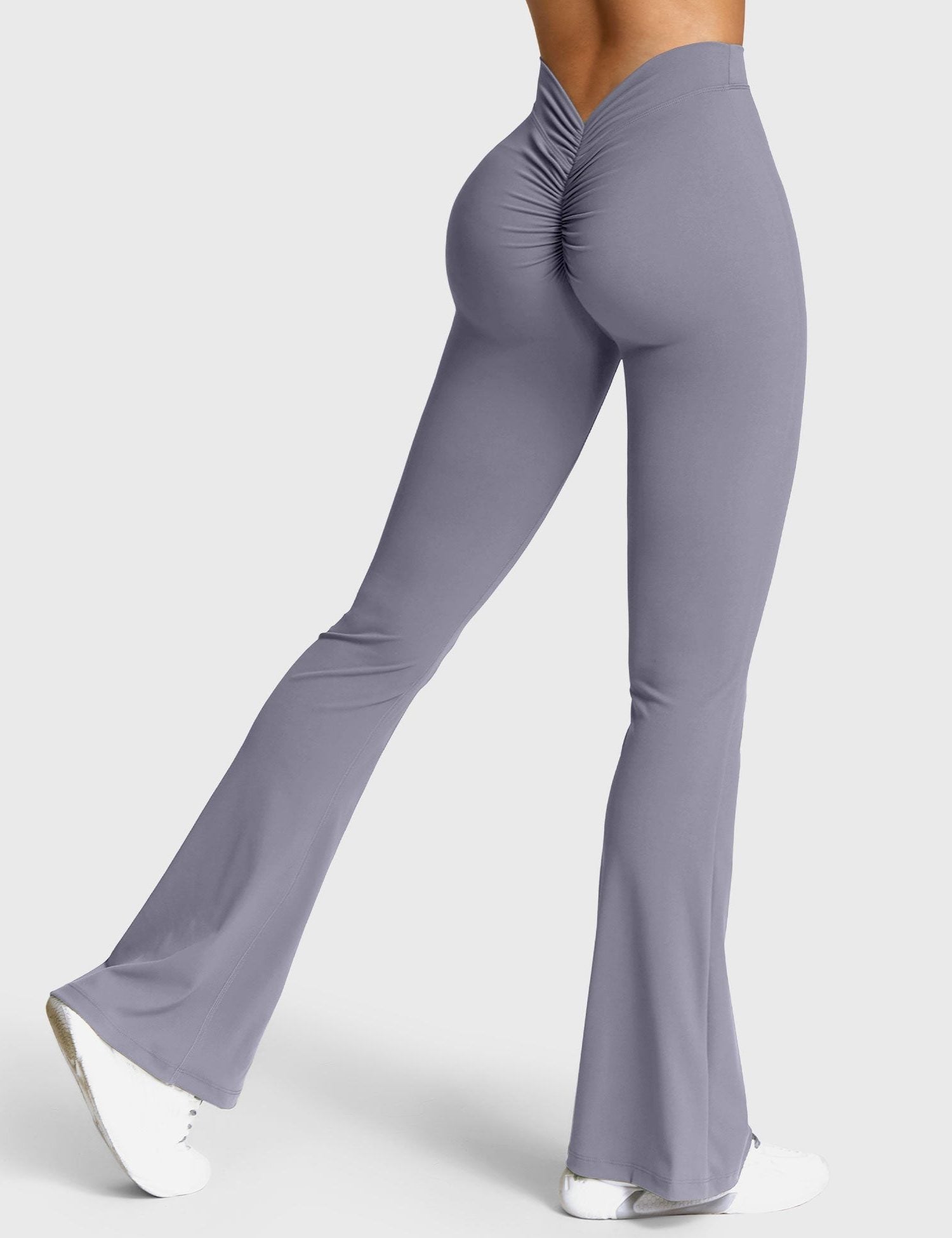 Ruched V-Neck Flared Leggings for Women - View 70