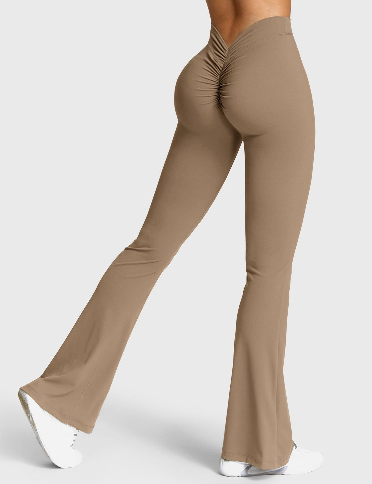 Ruched V-Neck Flared Leggings for Women - View 71