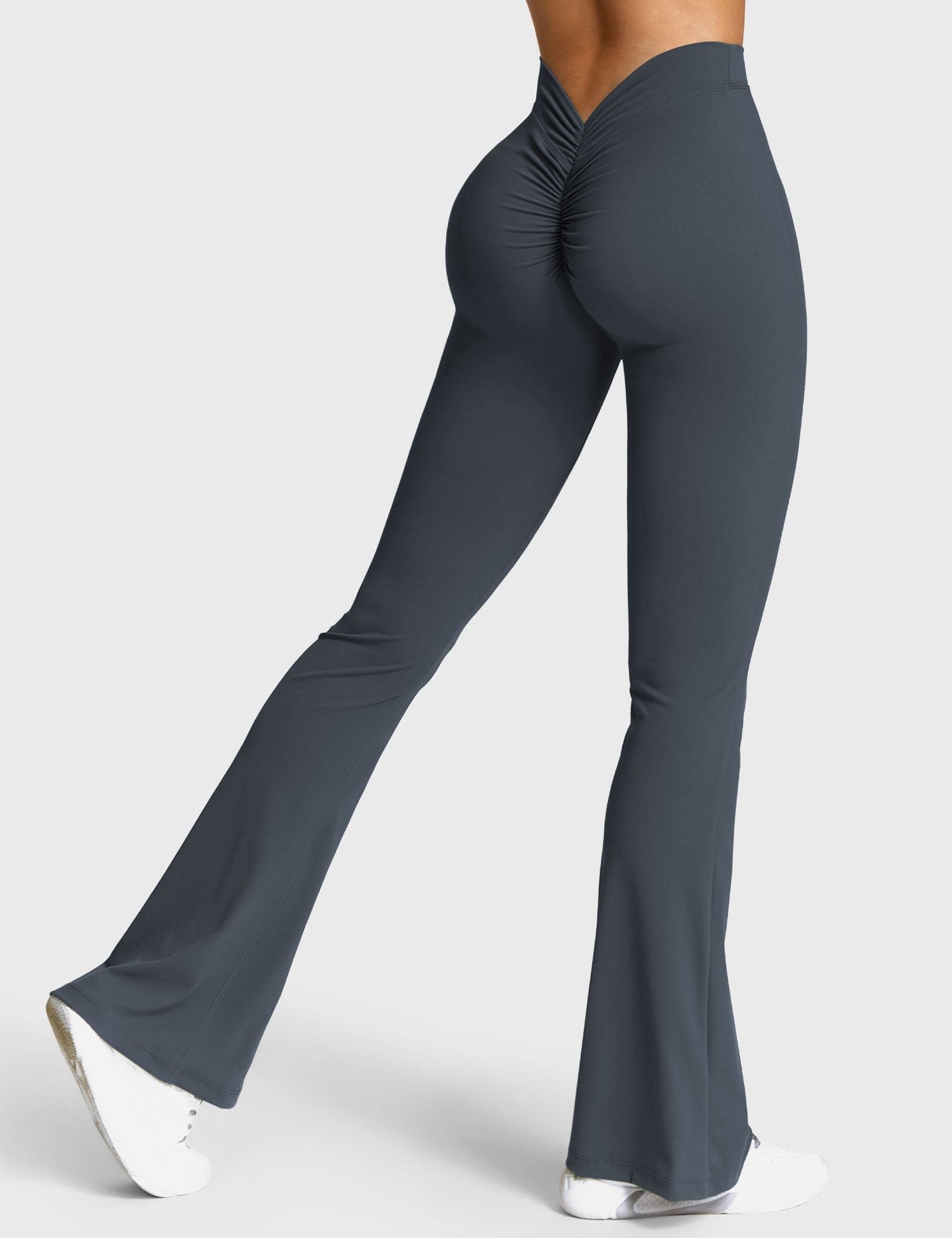Ruched V-Neck Flared Leggings for Women - View 72