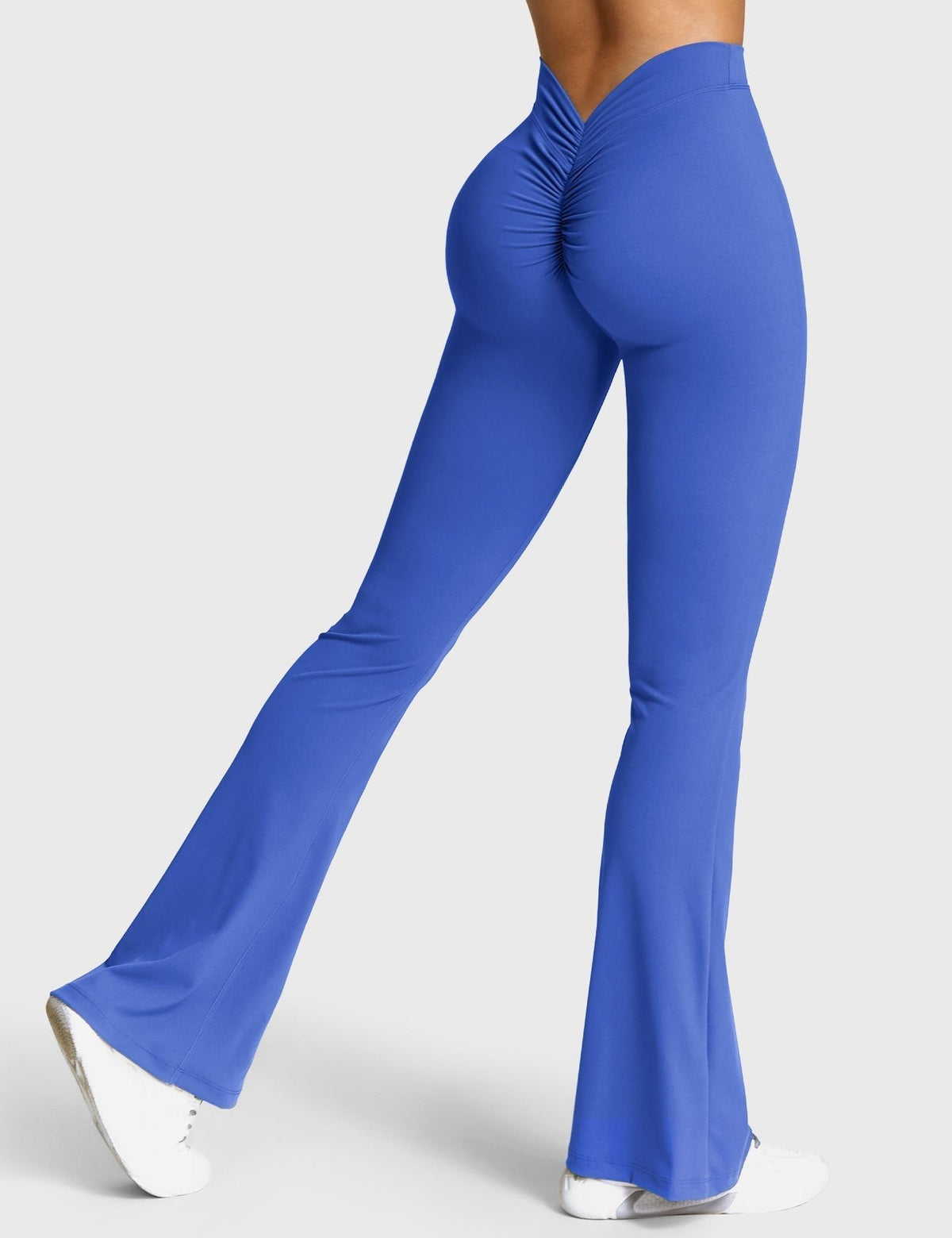 Ruched V-Neck Flared Leggings for Women - View 73
