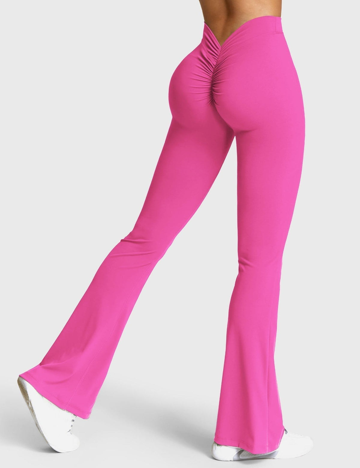 Ruched V-Neck Flared Leggings for Women - View 74