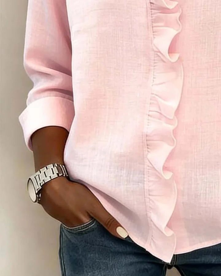 Ruffle Long Sleeve Blouse for Women - View 8