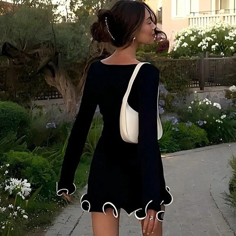 Ruffle Mini Dress with Long Sleeves for Women - View 13