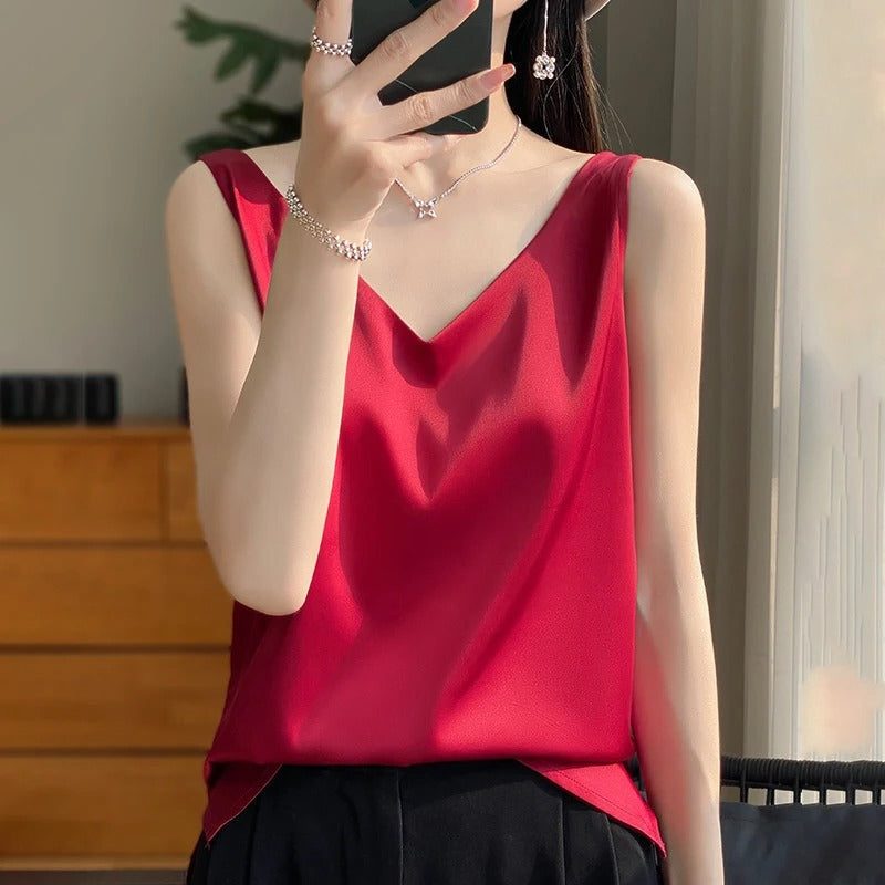 Satin Camisole with Cowl Neck for Women