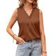 Satin Sleeveless Vest Top with V-Neck for Women