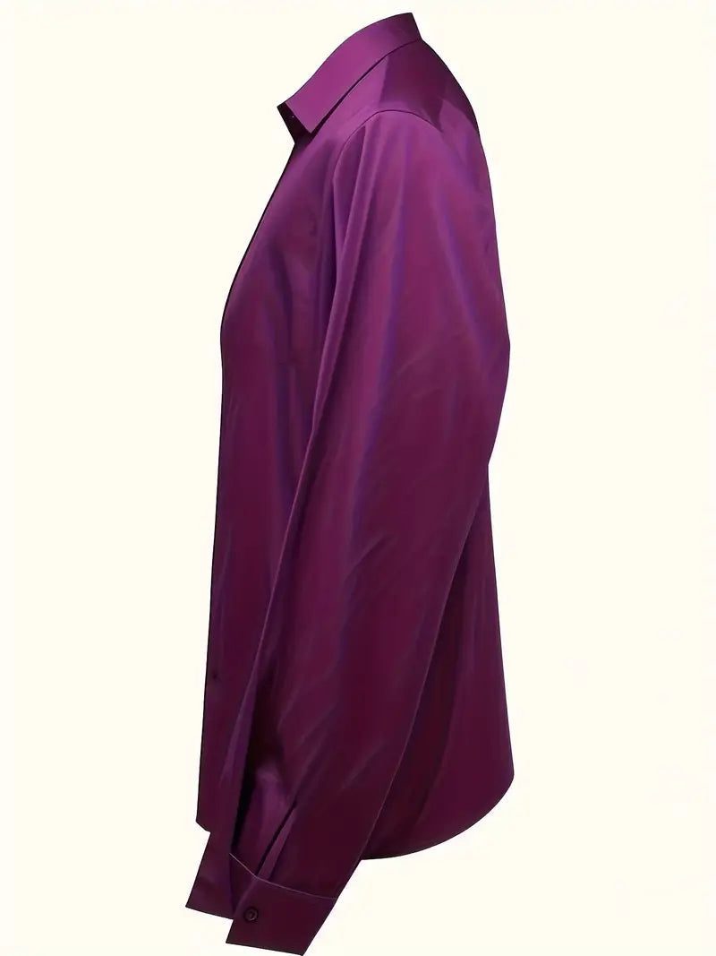 Satin V-Neck Blouse with Long Sleeves for Women - View 42