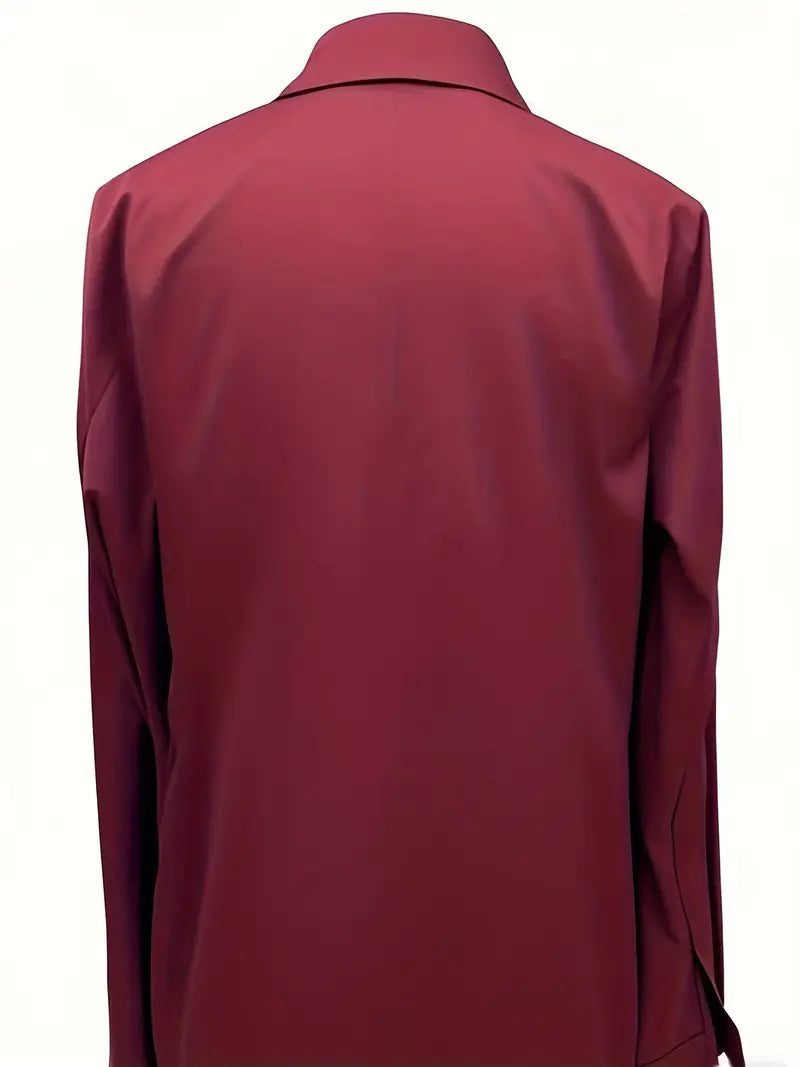 Satin V-Neck Blouse with Long Sleeves for Women - View 49