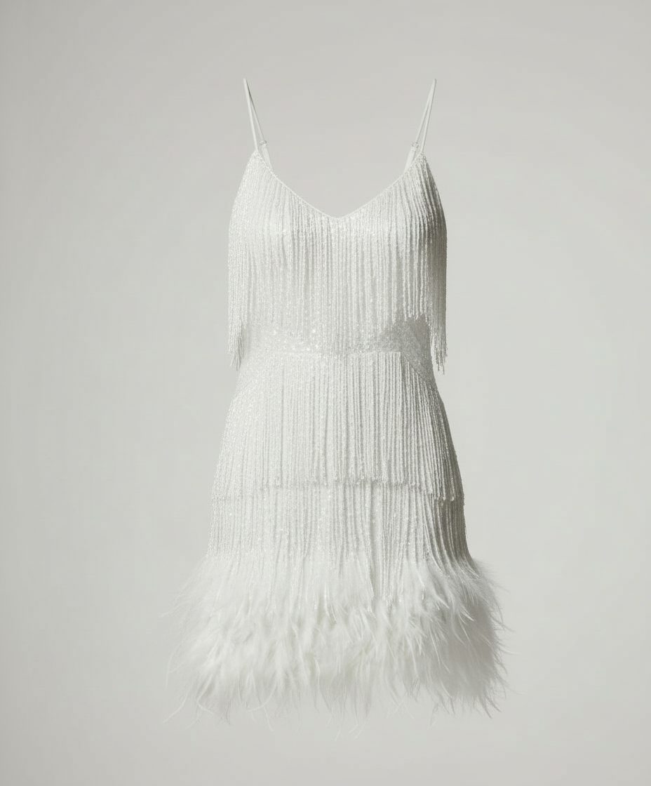 Sequin Fringe Mini Cocktail Dress for Women - View 5