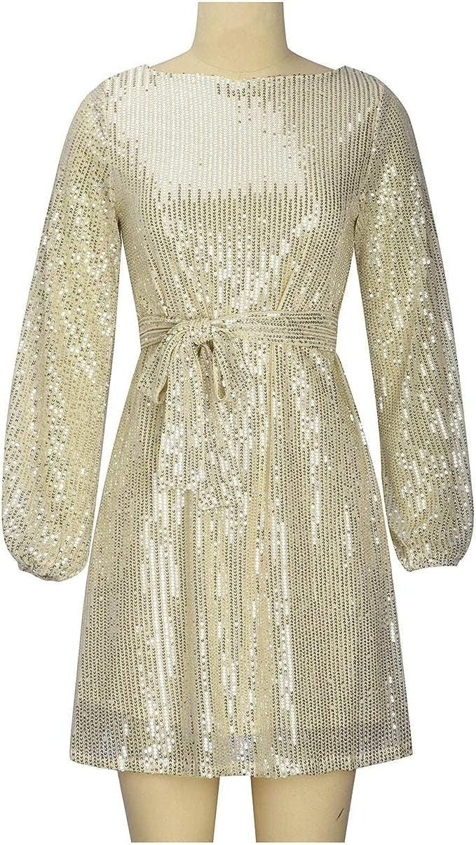 Sequin Mini Dress with Short Sleeves for Women - View 12