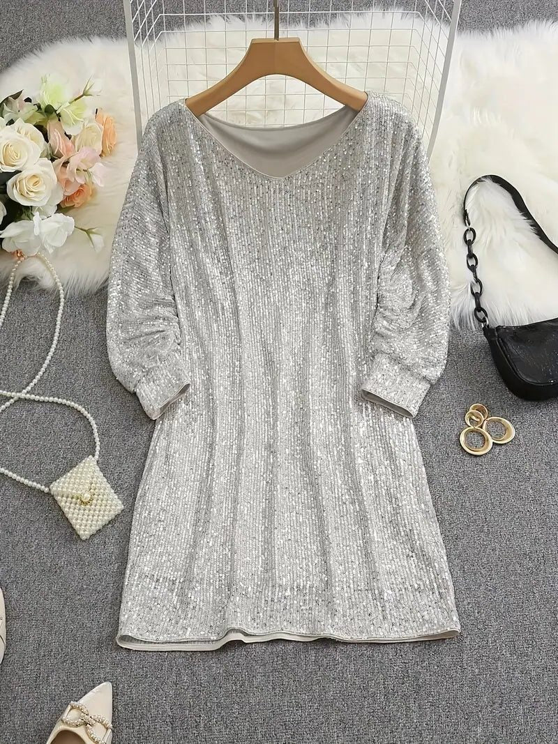 Sequin Off-Shoulder Dress for Women - View 4
