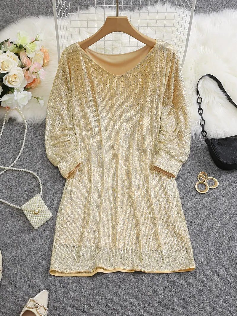 Sequin Off-Shoulder Dress for Women - View 12