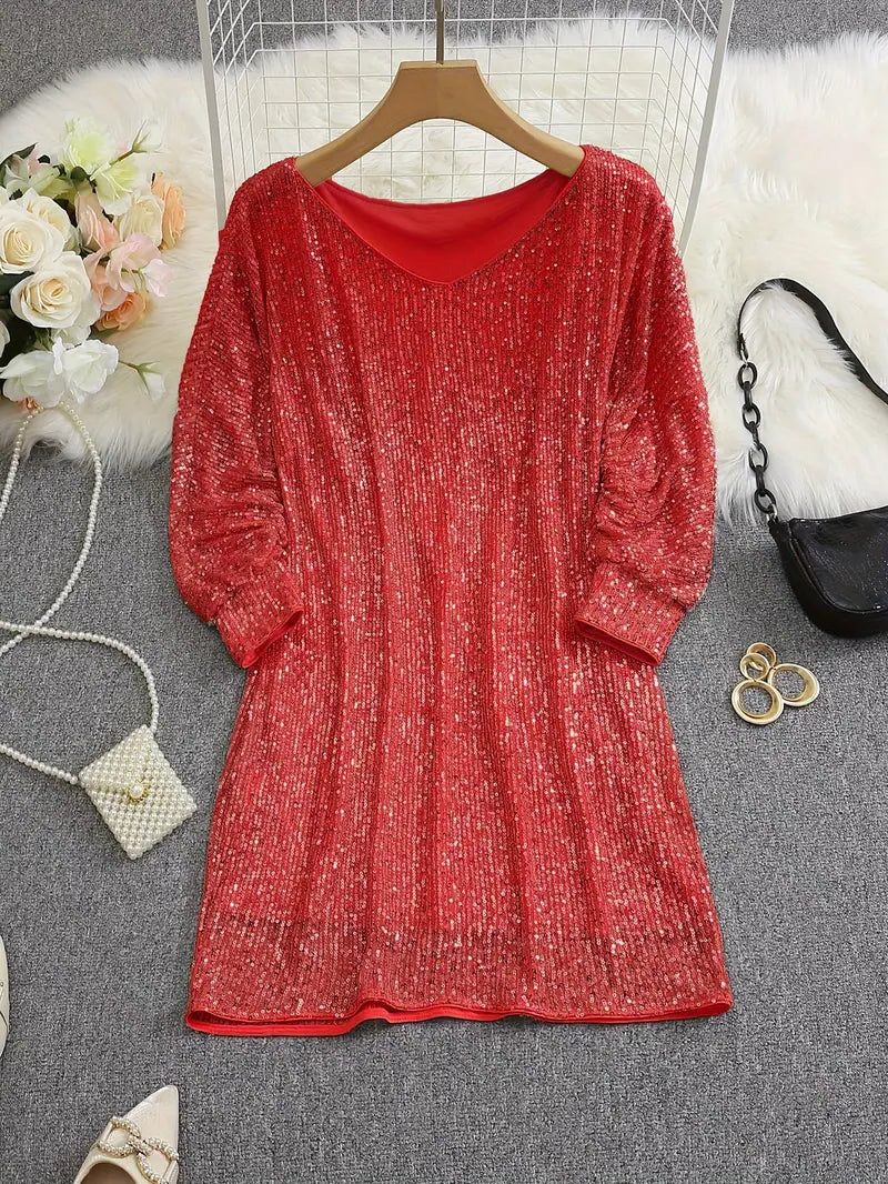 Sequin Off-Shoulder Dress for Women - View 13