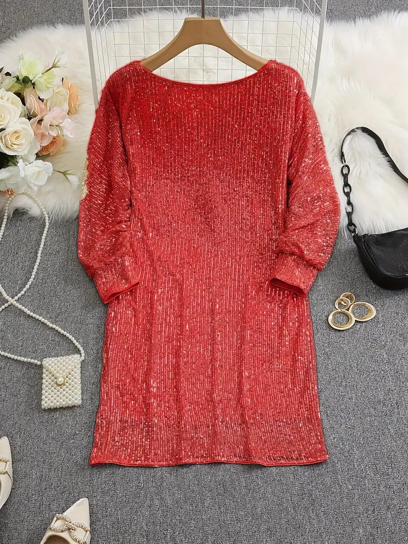 Sequin Off-Shoulder Dress for Women - View 14