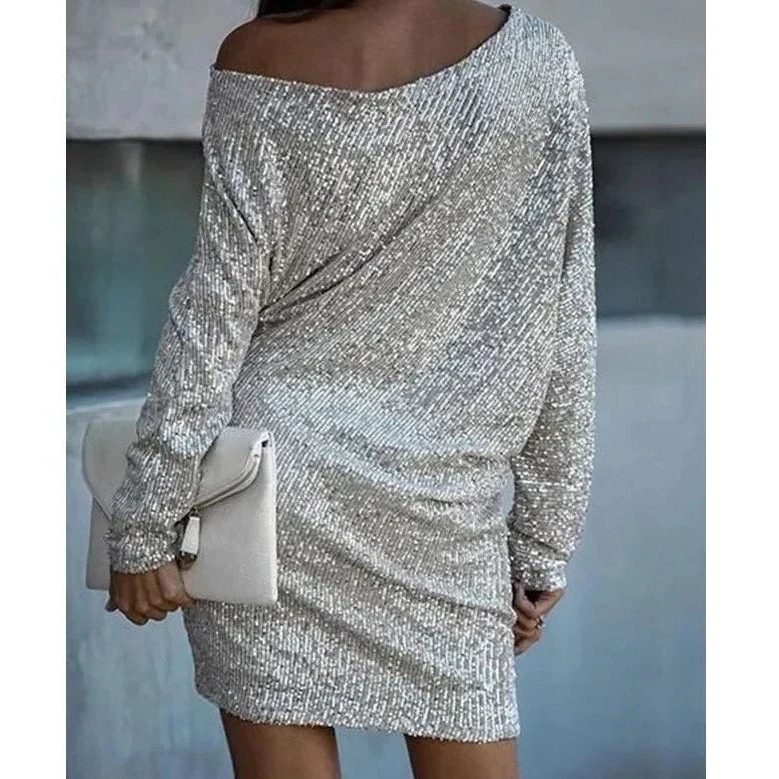 Sequin Off-Shoulder Dress for Women - View 3
