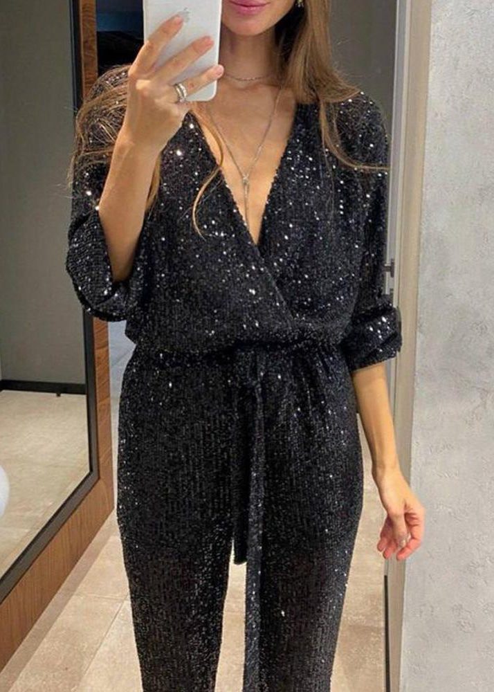 Sequin Wrap Jumpsuit for Women - View 2