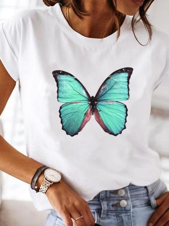 Short Sleeve Heart Graphic T-Shirt for Women