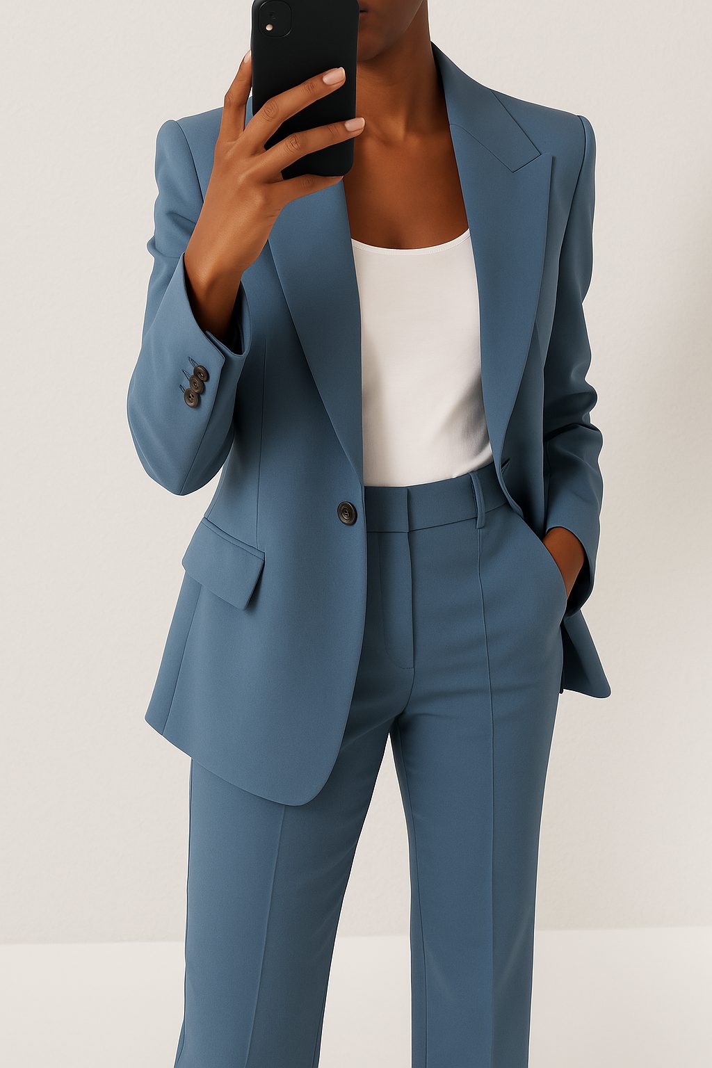 Single-Breasted Tailored Suit Set for Women