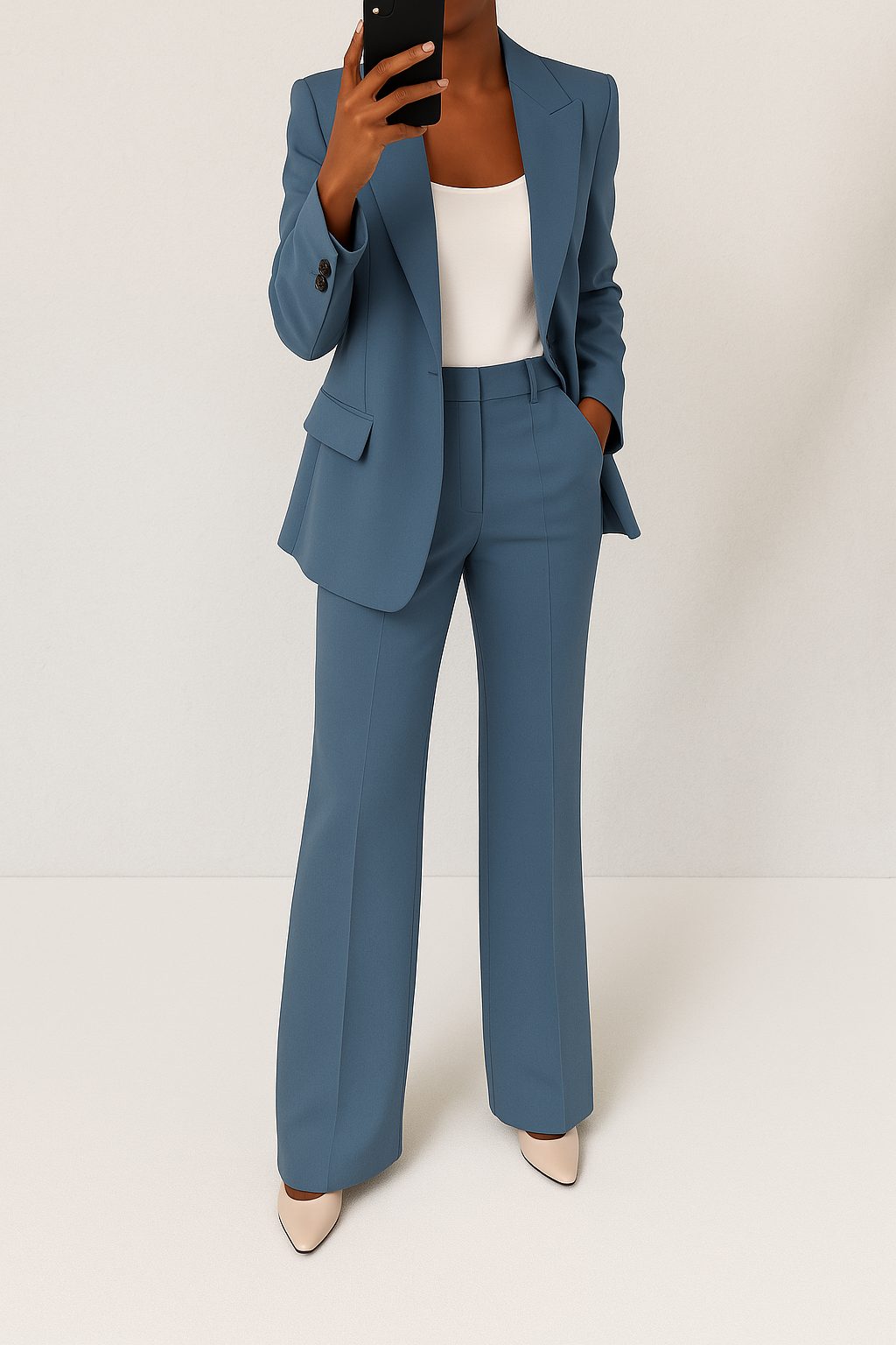 Single-Breasted Tailored Suit Set for Women - View 2