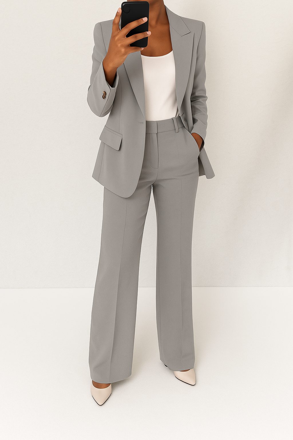 Single-Breasted Tailored Suit Set for Women - View 4