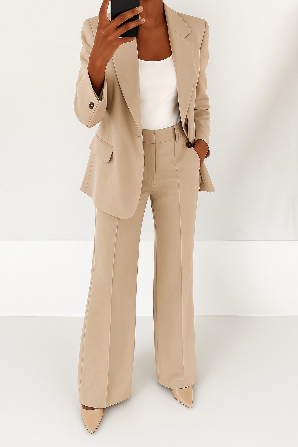 Single-Breasted Tailored Suit Set for Women - View 6