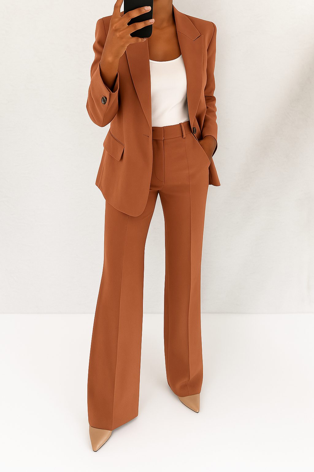 Single-Breasted Tailored Suit Set for Women - View 8