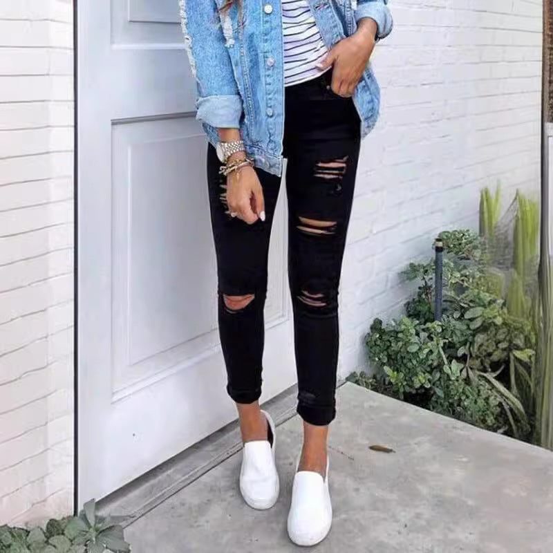 Skinny Fit Ripped Jeans for Women