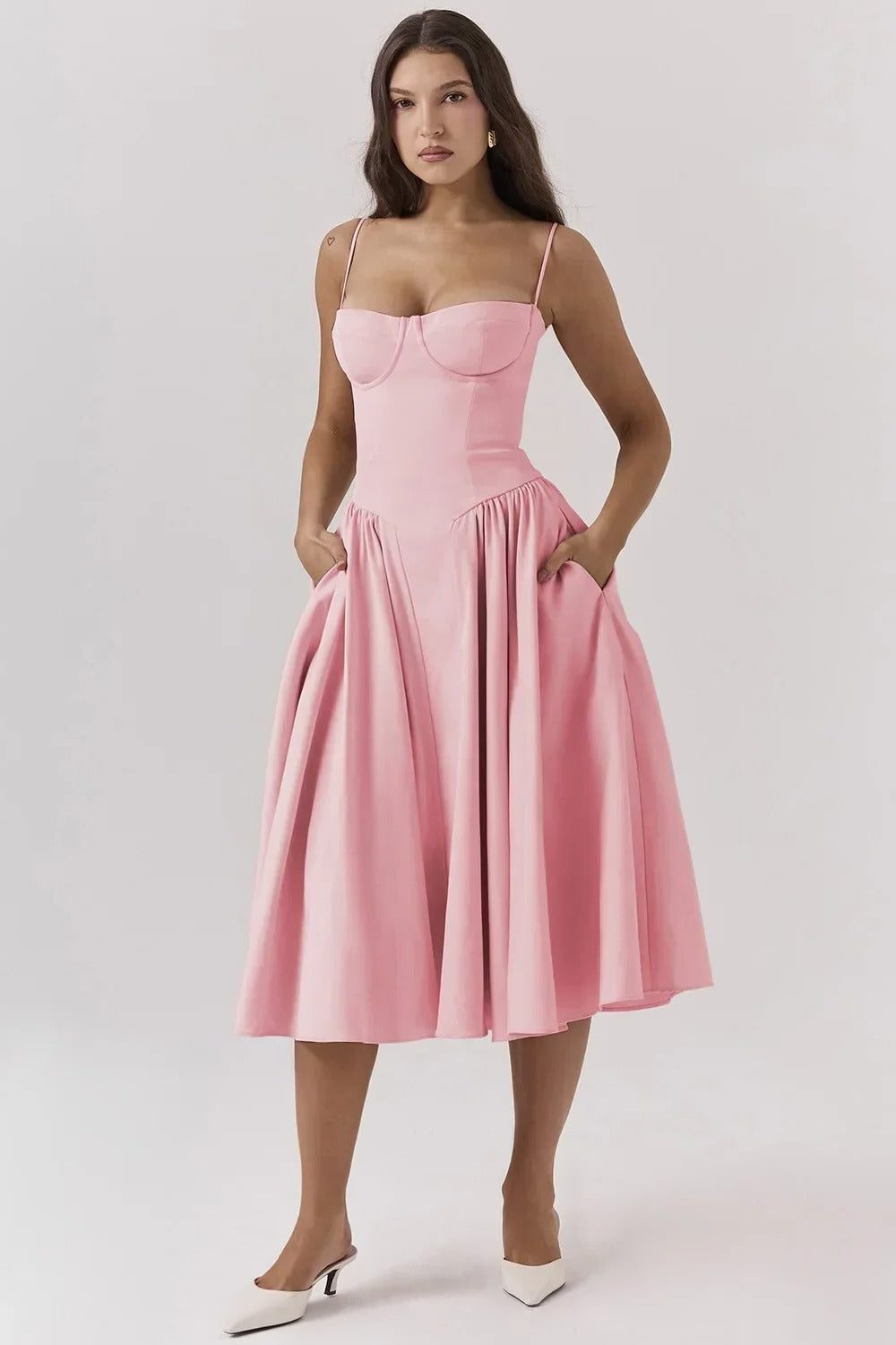 Sleeveless A-Line Midi Dress for Women