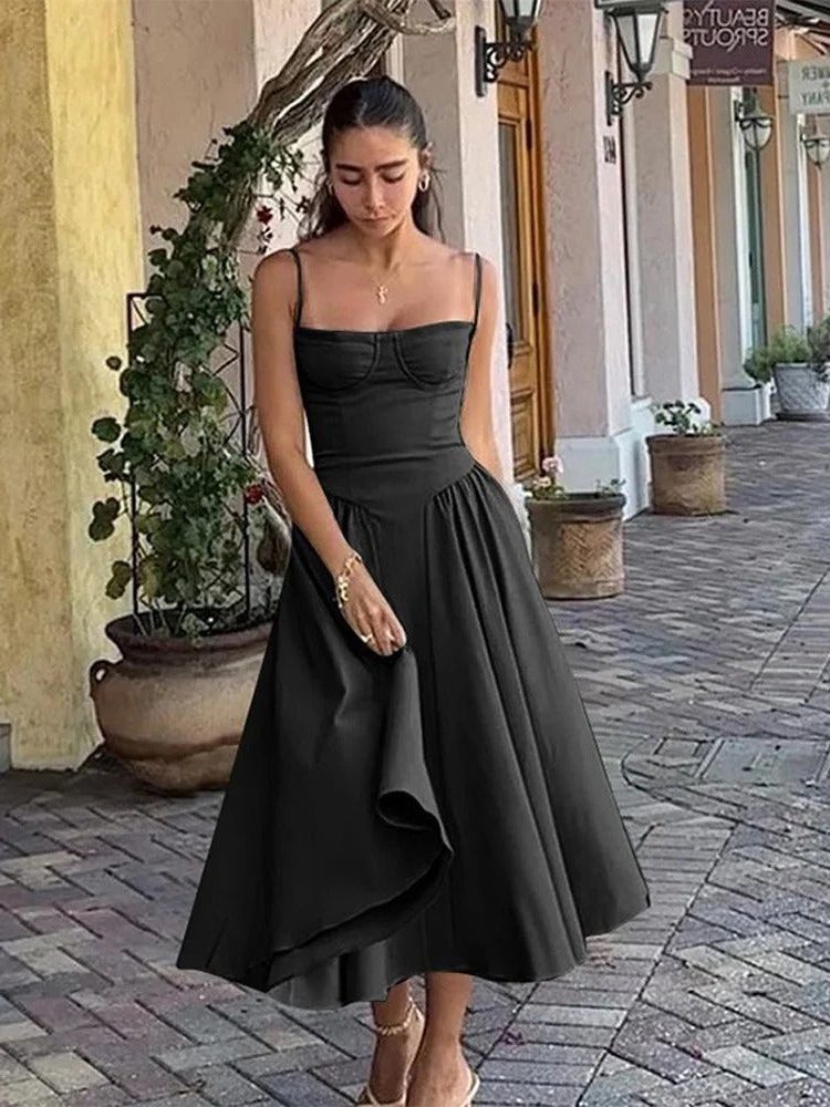 Sleeveless A-Line Midi Dress for Women