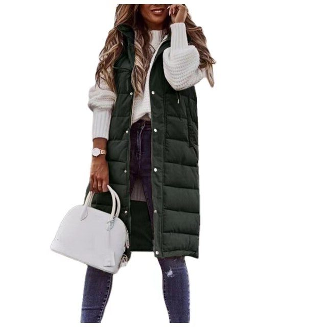 Sleeveless Long Puffer Vest for Women