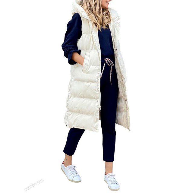 Sleeveless Long Puffer Vest for Women - Wei