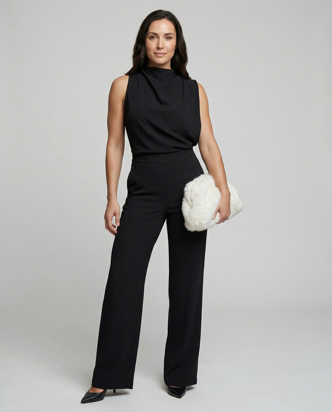 Sleeveless Mock Neck Jumpsuit for Women