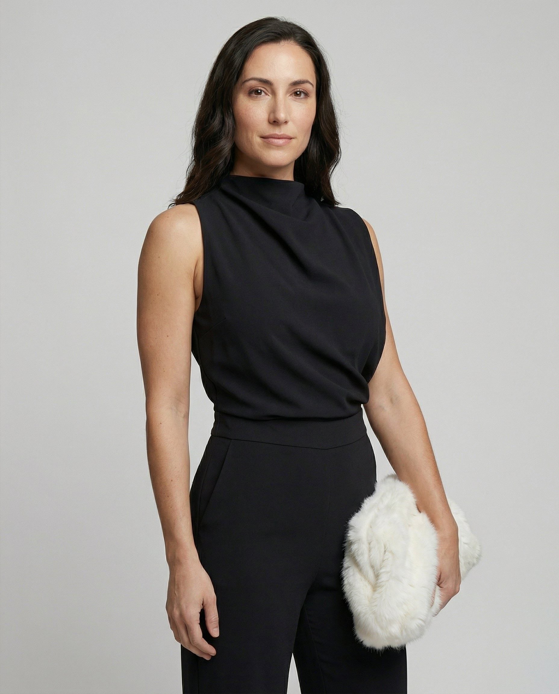 Sleeveless Mock Neck Jumpsuit for Women