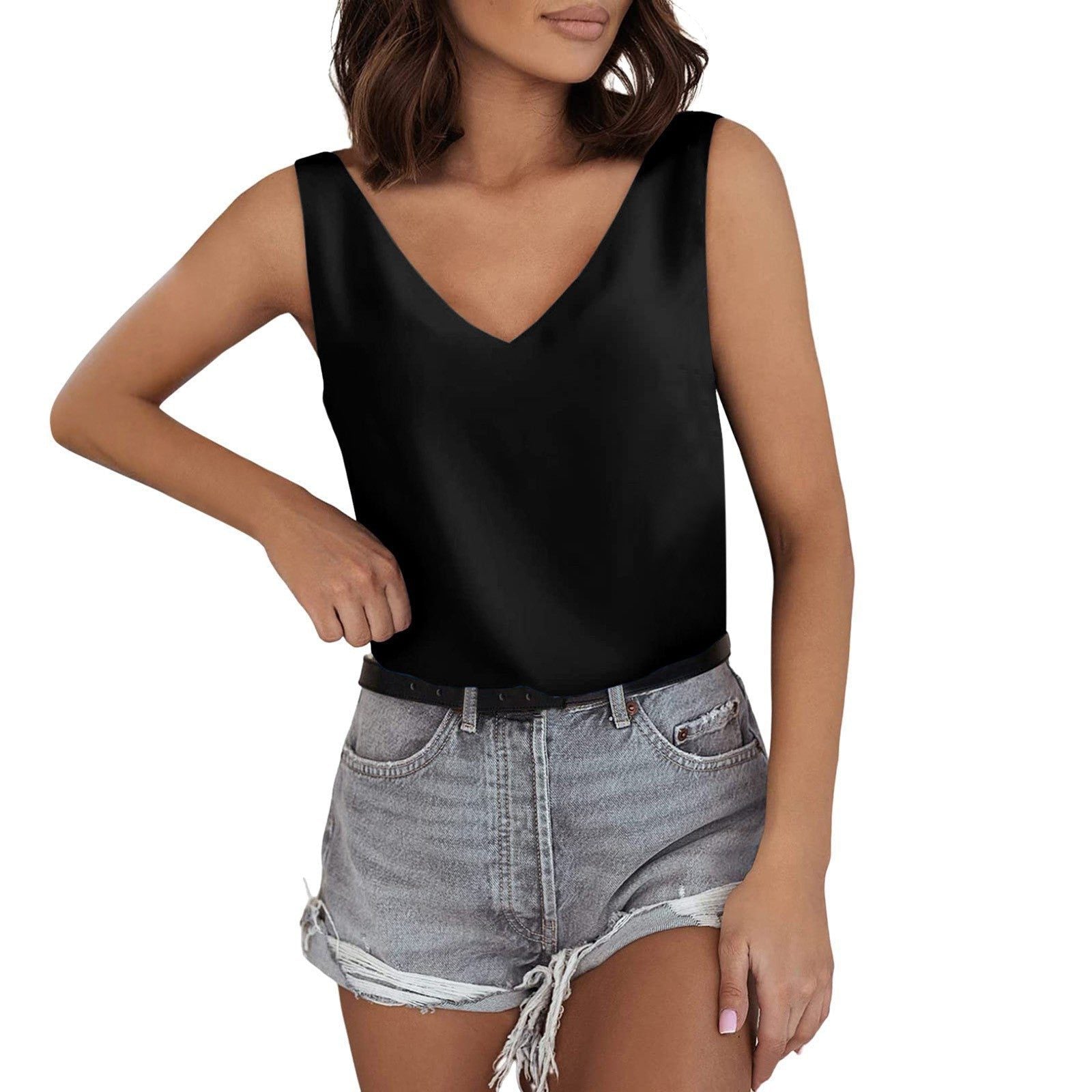 Sleeveless Tank Top with V-Neck for Women