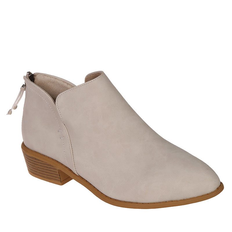 Slip-On Pointed Toe Ankle Boots with Block Heel for Women