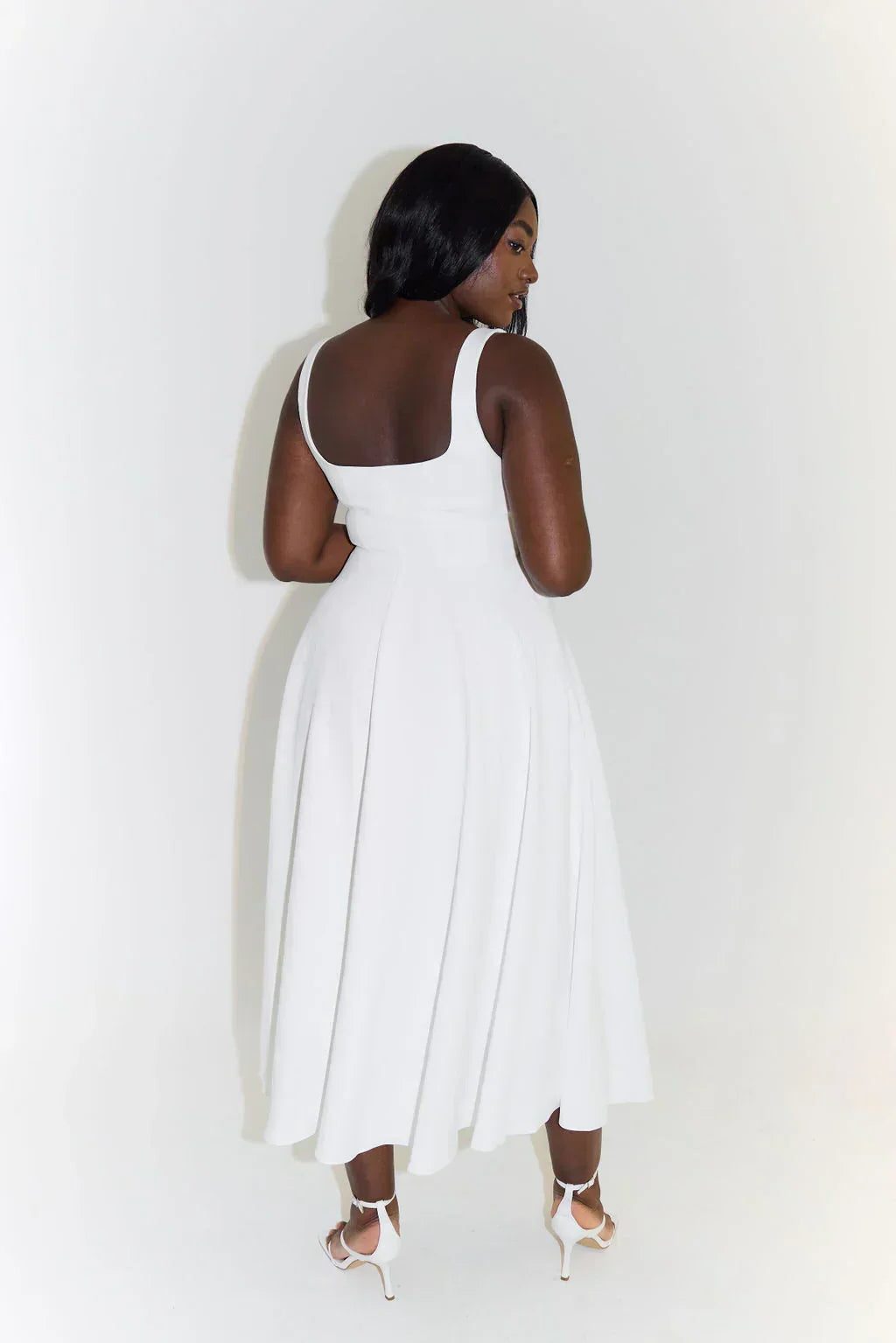 Square Neck Midi Dress for Women - View 8