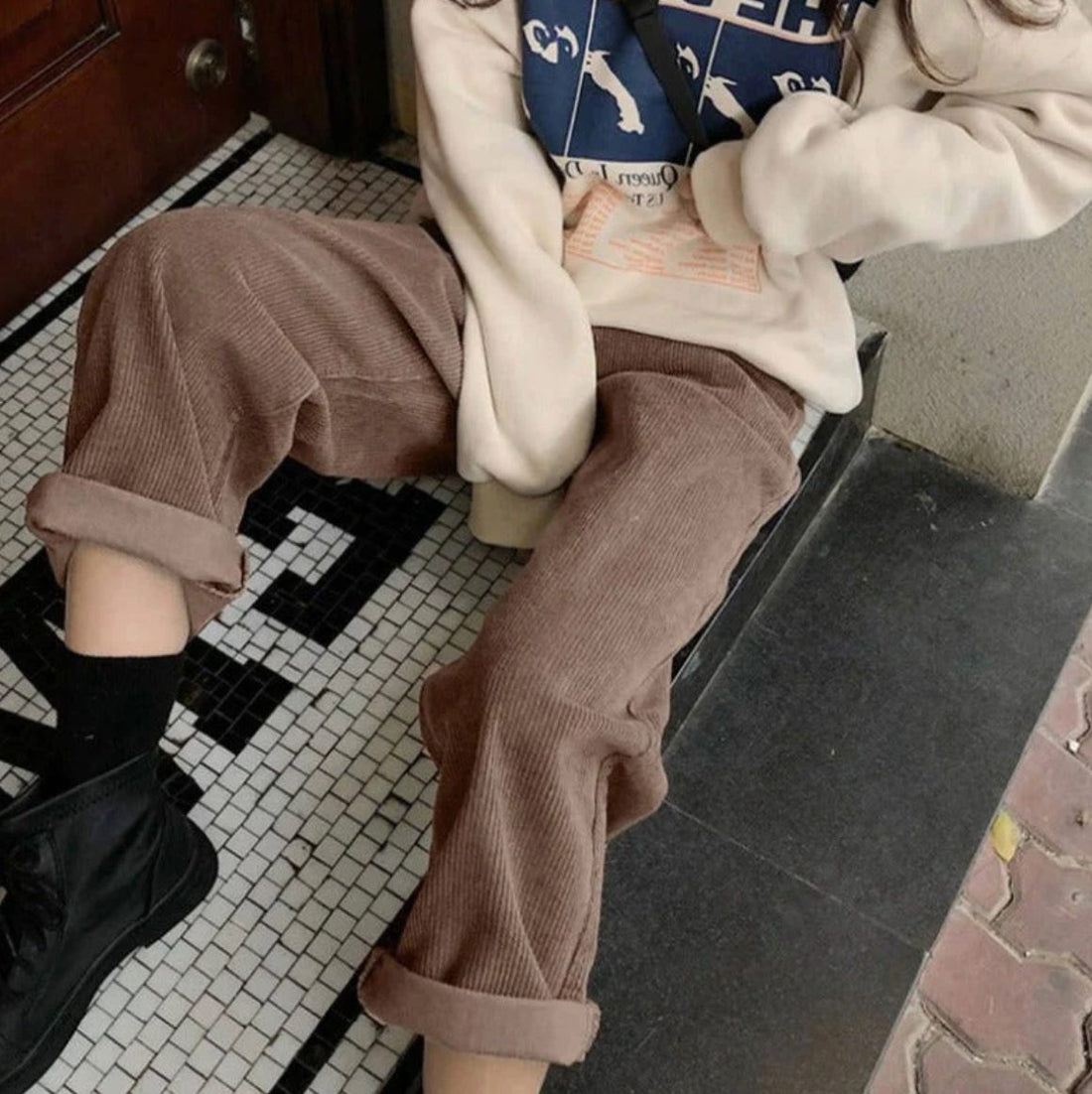 Straight Leg Corduroy Trousers for Women