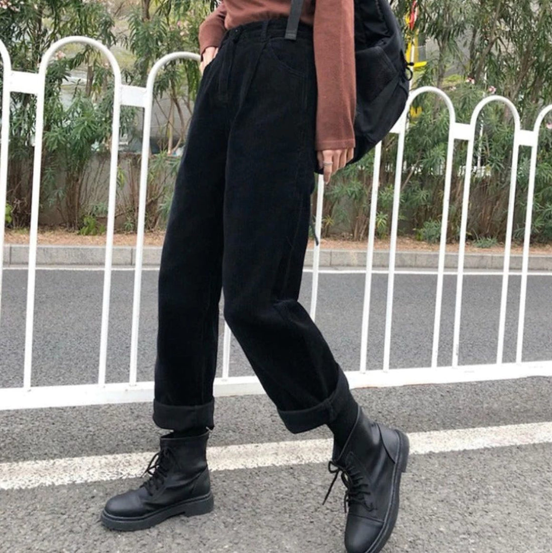 Straight Leg Corduroy Trousers for Women