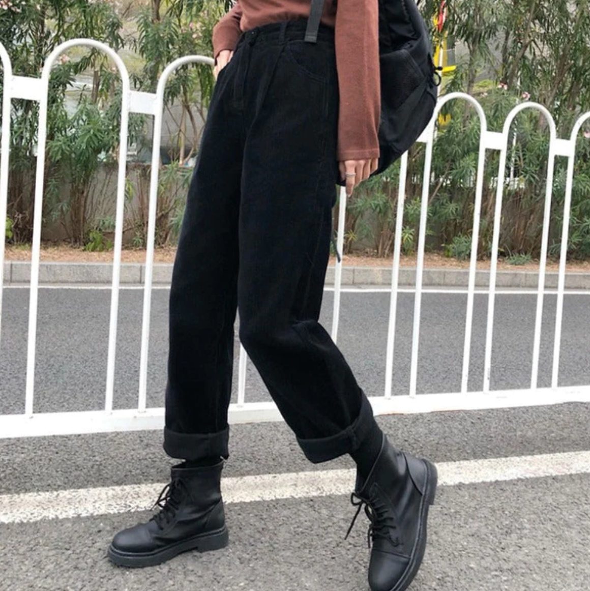 Straight Leg Corduroy Trousers for Women