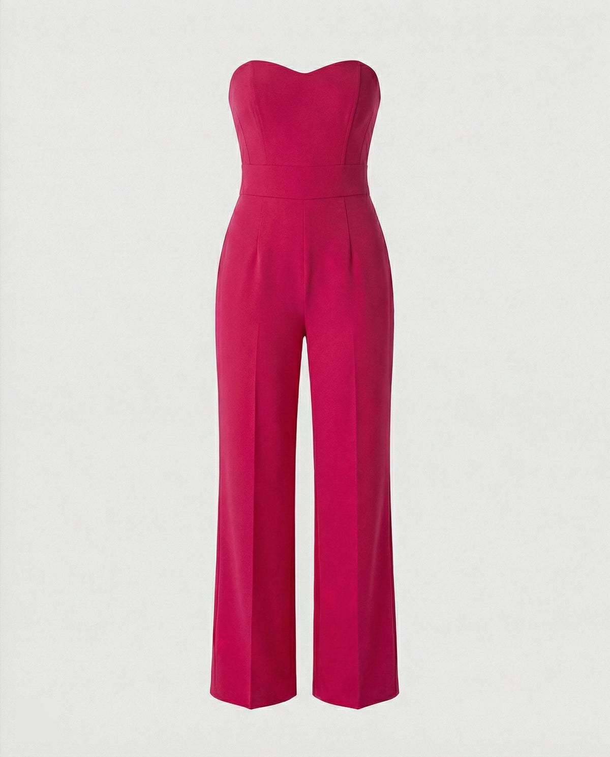 Strapless Corset Wide Leg Jumpsuit for Women - Dark Pink