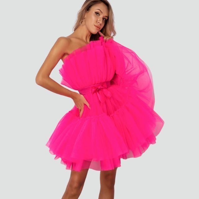 Strapless Layered Tulle Dress for Women - View 6