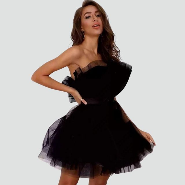 Strapless Layered Tulle Dress for Women