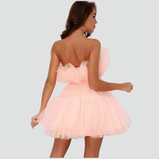 Strapless Layered Tulle Dress for Women - View 4