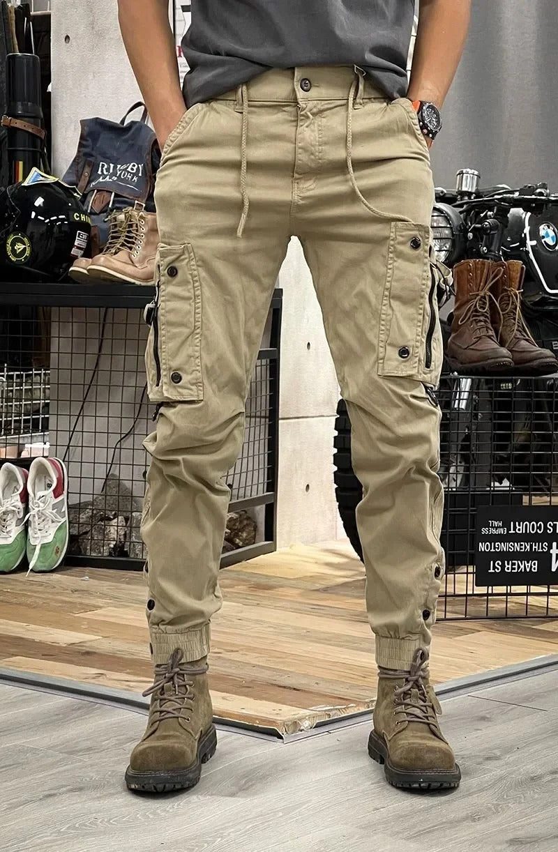 Stretch Cargo Trousers with Pockets for Women - Khaki (with pockets)