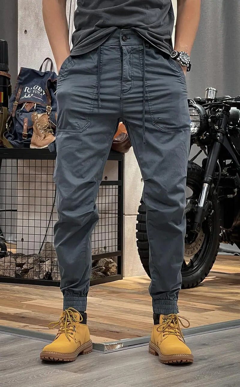 Stretch Cargo Trousers with Pockets for Women - Gray (without pockets)