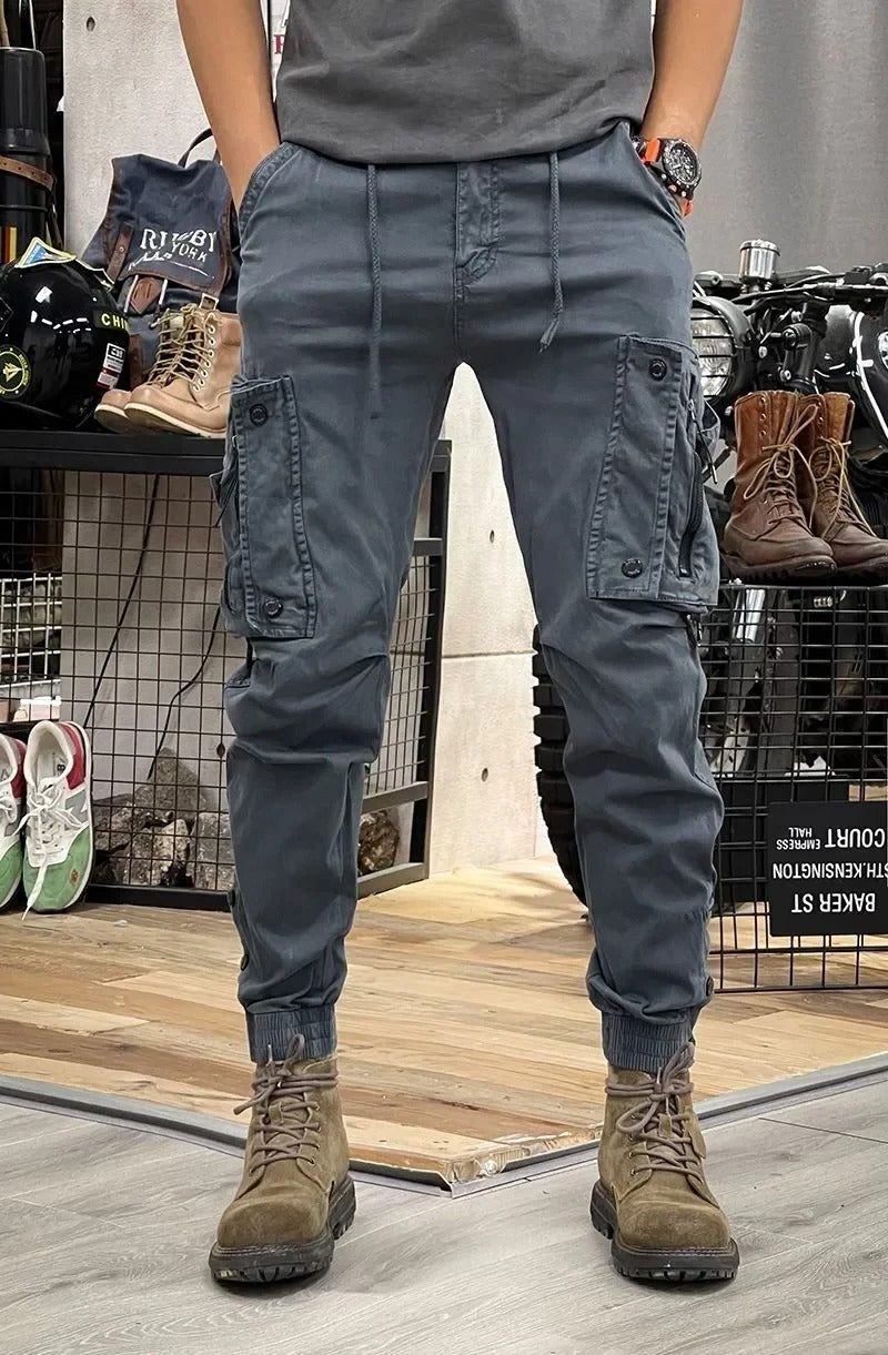 Stretch Cargo Trousers with Pockets for Women - Gray (with pockets)