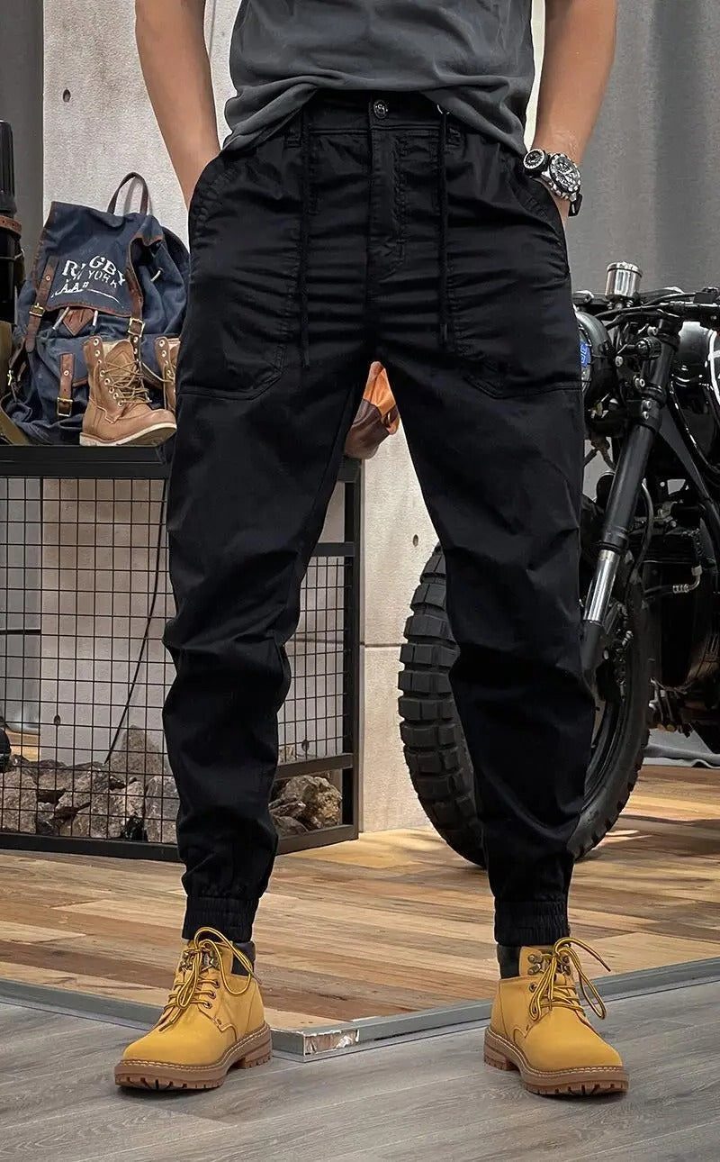 Stretch Cargo Trousers with Pockets for Women - Black (without pockets)